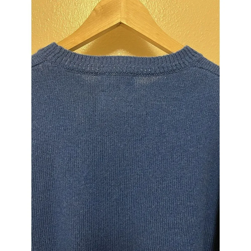 Pendleton Sweater Royal Blue Grandpa 100 Wool Washable Shetland Adult Mens Large